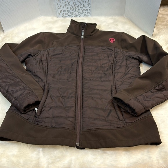 Ariat Jackets & Blazers - Ariat womens lightweight quilted equestrian riding jacket md. brown pink